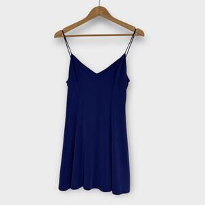Silence + Noise Women’s Size XS Blue Makenna Strappy Scoopback Fit  Flare Dress